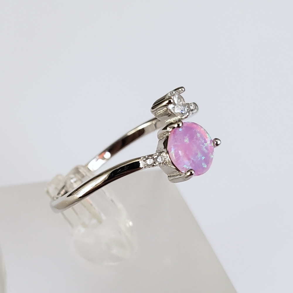 Sterling Silver Pink Opal Ring - Picture 5 of 8